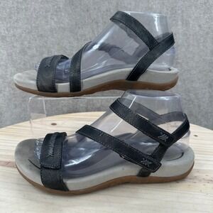 Aetrex Gabby Sandals Womens 8.5 Black Adjustable Quarter Strap SE266W